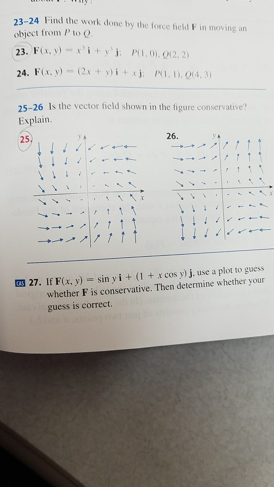 23 24 Find The Work Done By The Force Field F In Chegg Com