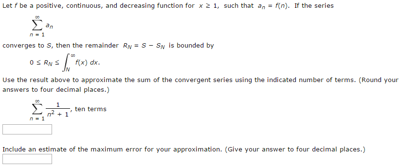 Solved Let F Be A Positive Continuous And Decreasing Fu Chegg Com