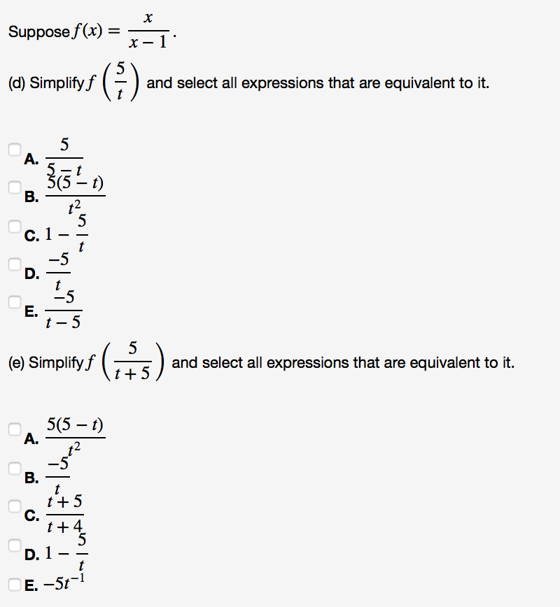 Solved Suppose F X X X 1 D Simplify F 5 T And Se Chegg Com