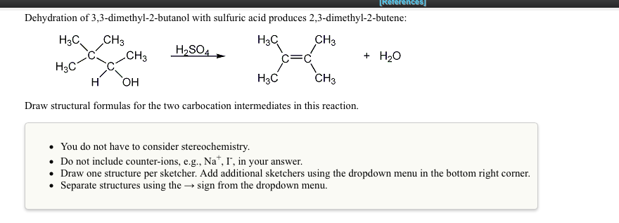 Solved Dehydration Of 33 Dimethyl 2 Butanol With Sulfuri