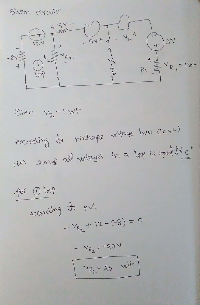 For The Circuit Of Fig 3 9 Determine A Vr2 And B V2 If Vr1 1v The Answers In The Book Are A 4v And B 8v But They Seem Wrong Wegglab