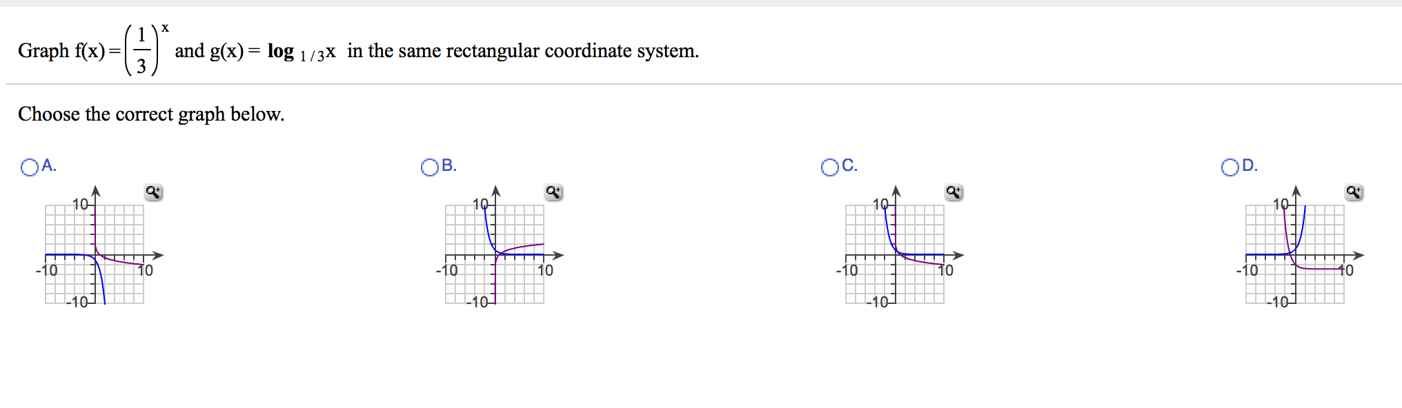 Graph F X 1 3 X And G X Log 1 3x In The Same Chegg Com