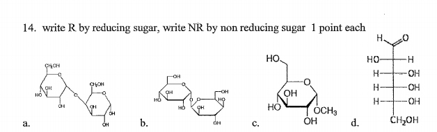 Solved Identify Reducing Or Non Reducing Sugar I Know A Chegg Com