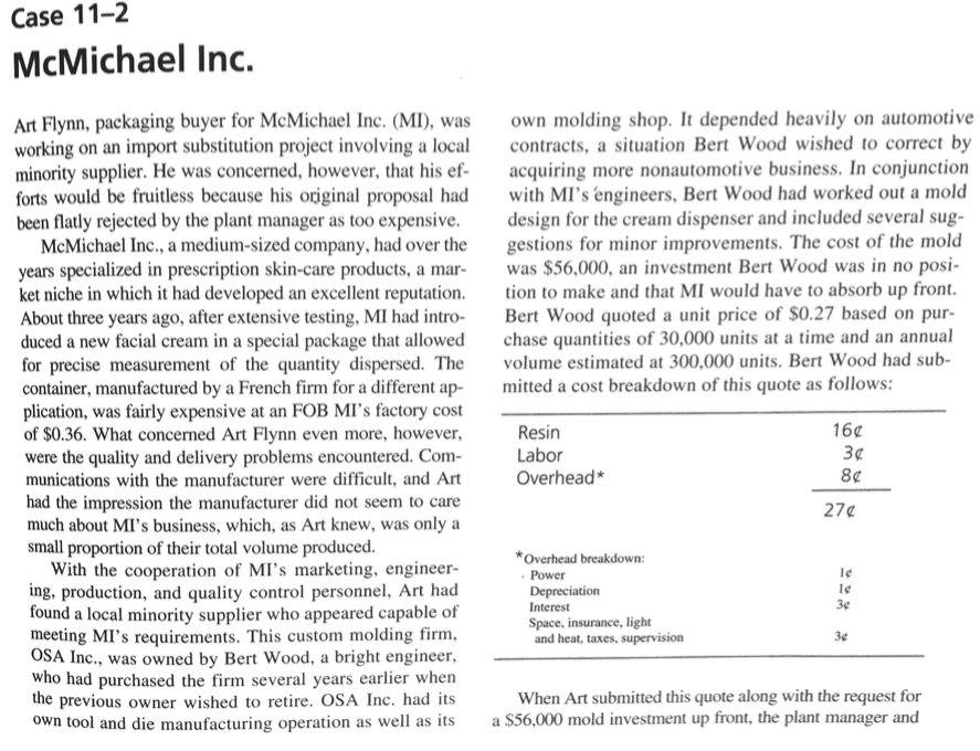 Mcmichael inc case study answers picture