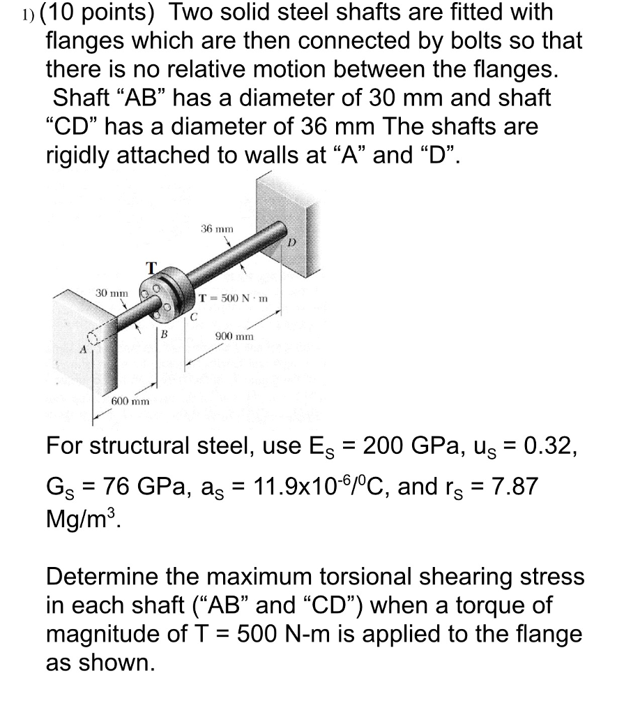 Two Solid Steel Shafts Are Fitted With Flanges Which Chegg  Two Solid Steel Shafts Are Fitted With Flanges Which Chegg