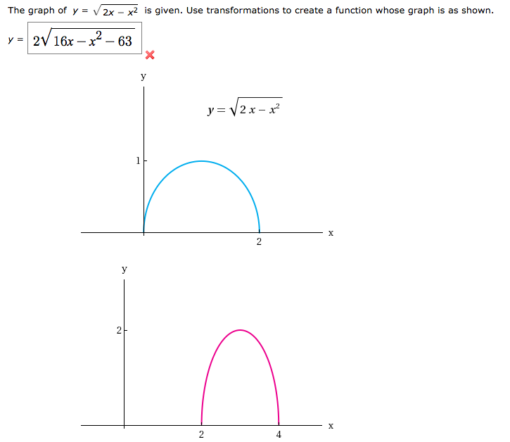 Solved The Graph Of Y Squareroot 2x X 2 Is Given Use Chegg Com