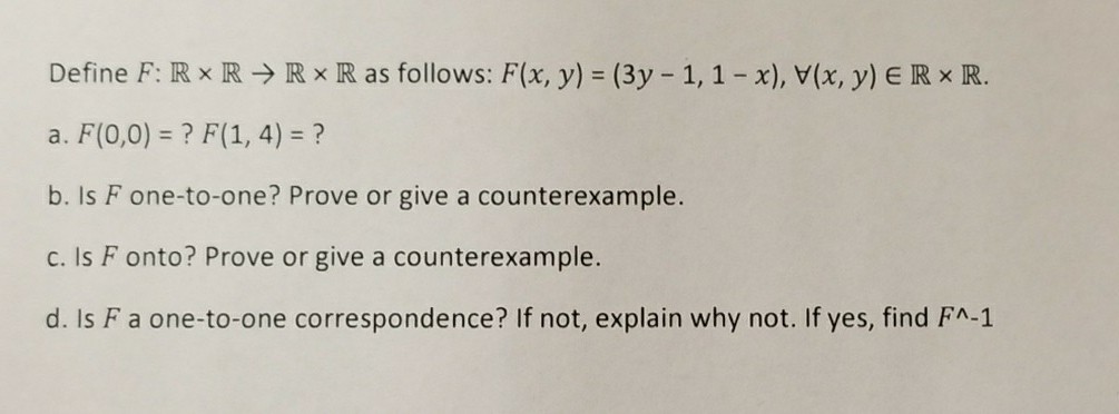 Solved Define F R R R R As Follows F X Y 3y Chegg Com