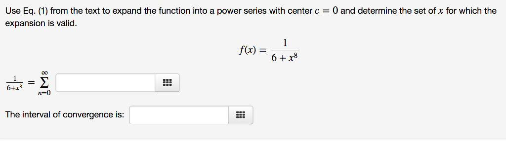 Solved Use Eq 1 From The Text To Expand The Function I Chegg Com