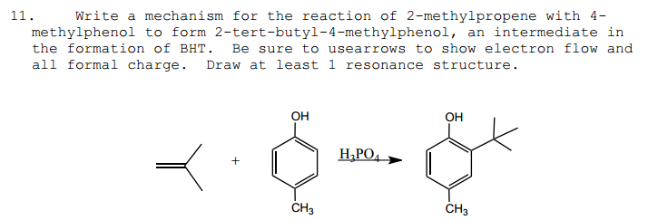 Solved 2,6-di-tert-butyl-4-methylphenol, alternatively known | Chegg.com