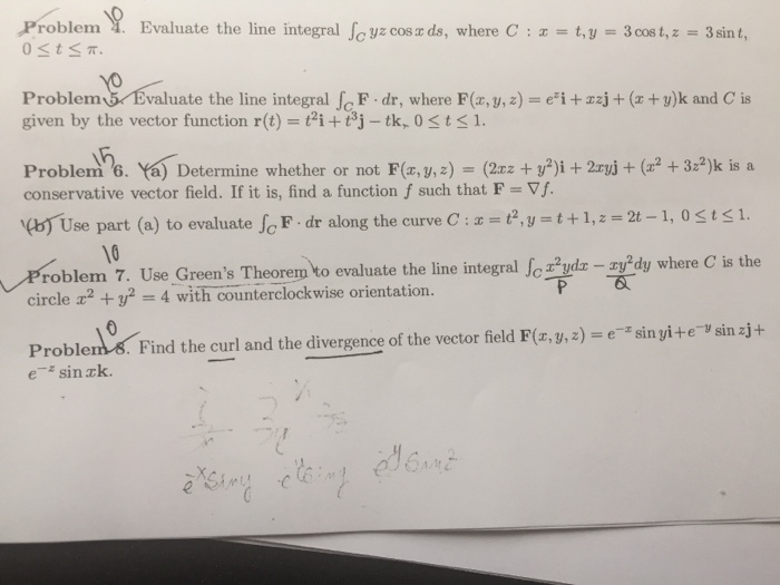 Evaluate The Line Integral Integral C Yz Cos X Ds Chegg 