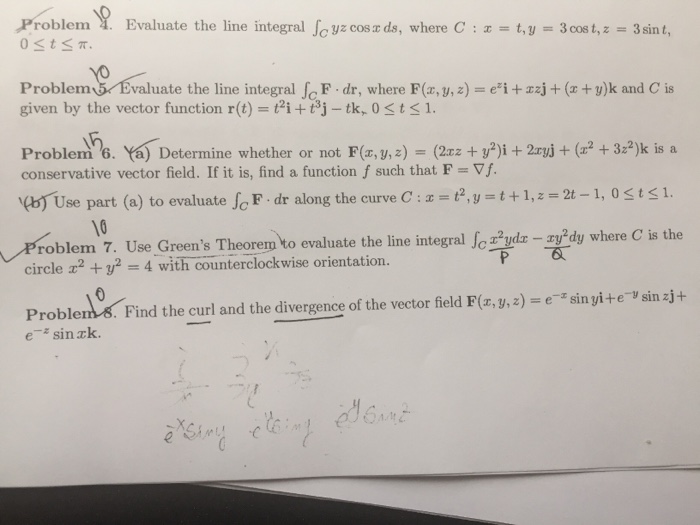 Solved Evaluate The Line Integral Integral C Yz Cos X Ds Chegg Com