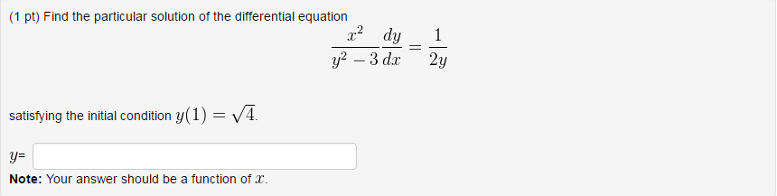 Solved Find The Particular Solution Of The Differential Chegg Com