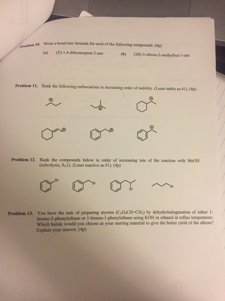 C Following Bond-line For Formula ... Each Of The Solved: Te A