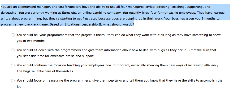 Solved You Are An Experienced Manager And You Fortunately Chegg Com