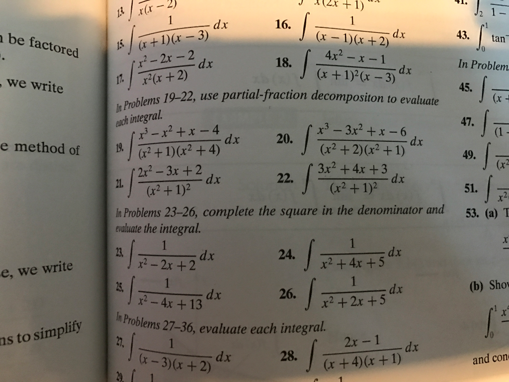 Solved In Problems 19 22 Use Partial Fraction Decomposit Chegg Com