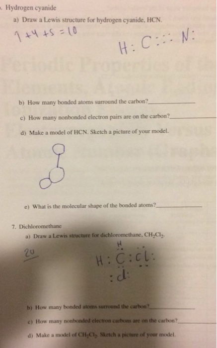 Solved Hydrogen Cyanide Draw A Lewis Structure For Hydrog Chegg Com