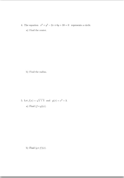 The Equation X 2 Y 2 2x 6y 10 0 Represents Chegg Com