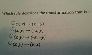 Solved Which Rule Describes The Transformation That Is A Chegg Com