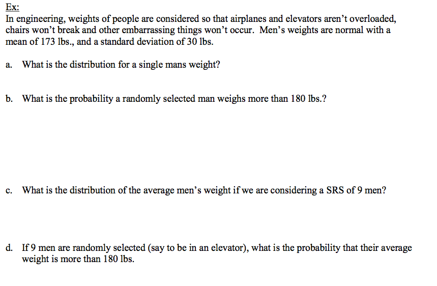 Solved X In Engineering Weights Of People Are Considere