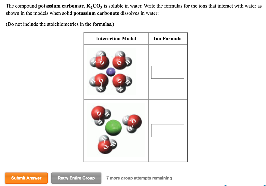 Solved The Compound Potassium Carbonate K 2 Co 3 Is Soluble Chegg Com