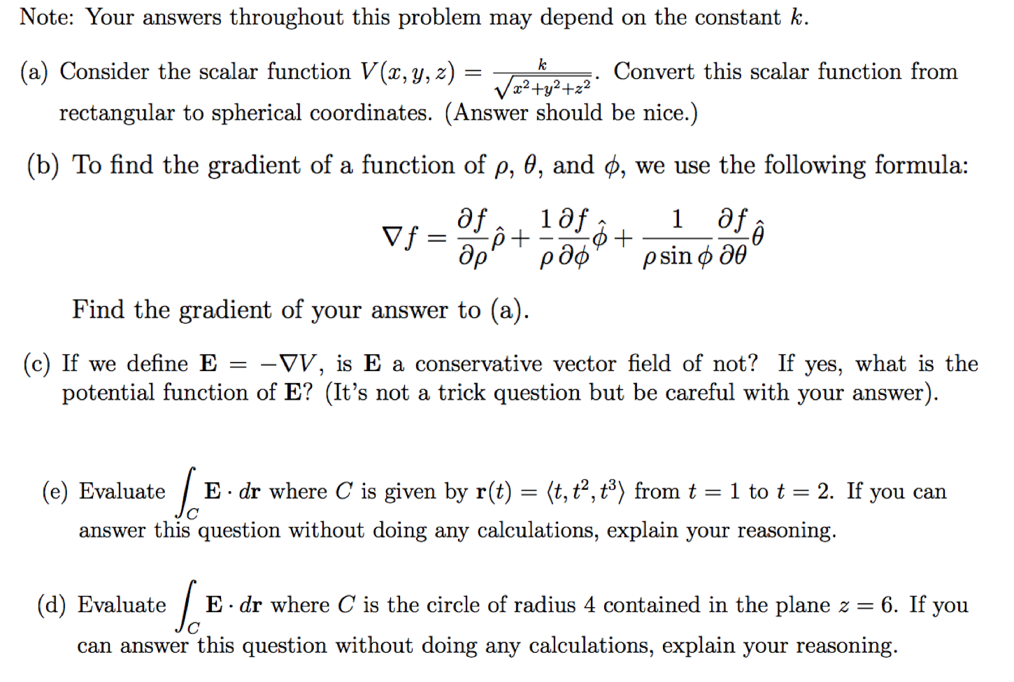 Solved Consider The Scalar Function V X Y Z K Squarer Chegg Com