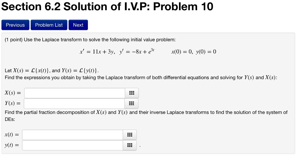 Solved Use The Laplace Transform To Solve The Following I Chegg Com