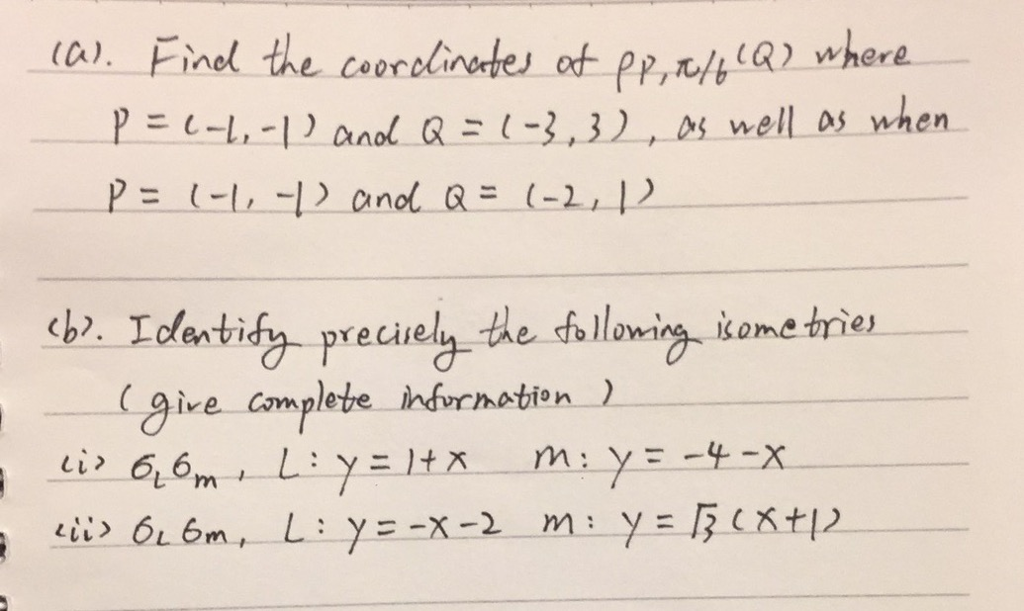 Solved Find The Coordinates Of Rho P Pi 6 Q Where P Chegg Com