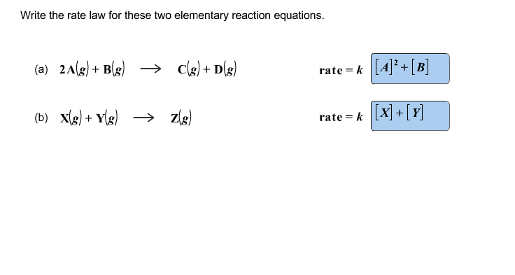 Solved Write The Rate Law For These Two Elementary Reacti Chegg Com