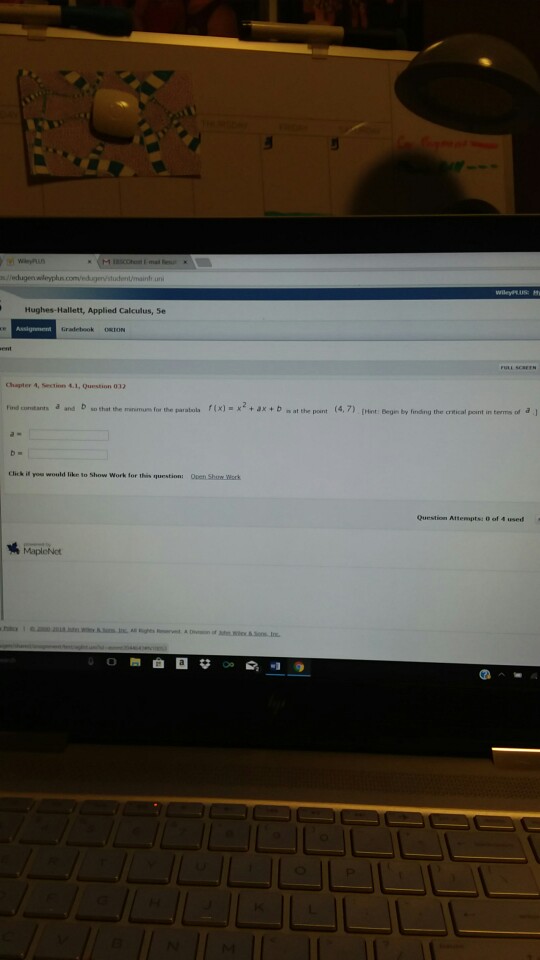 Solved Find Constants A And B So That The Minimum For The Chegg Com