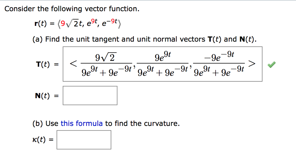 Solved Consider The Following Vector Function. R(t) = (9s