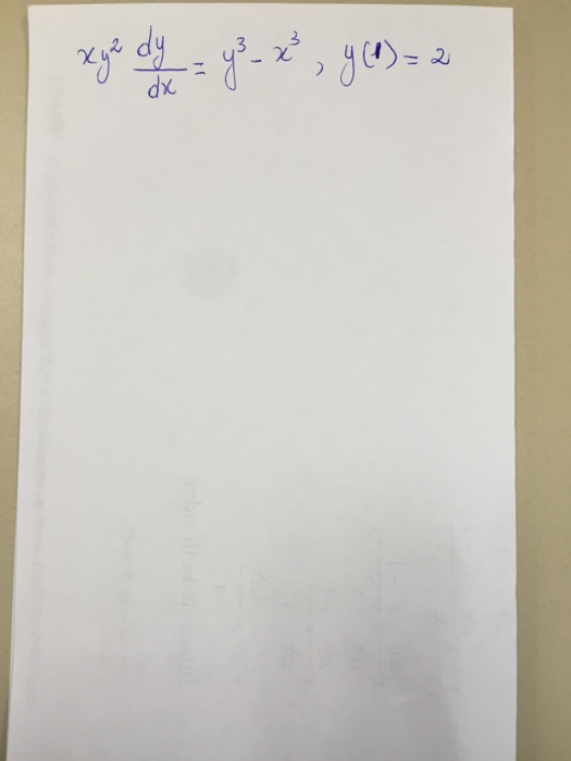 Solved Xy 2dy Dx Y 3 X 3 Y 1 2 Chegg Com