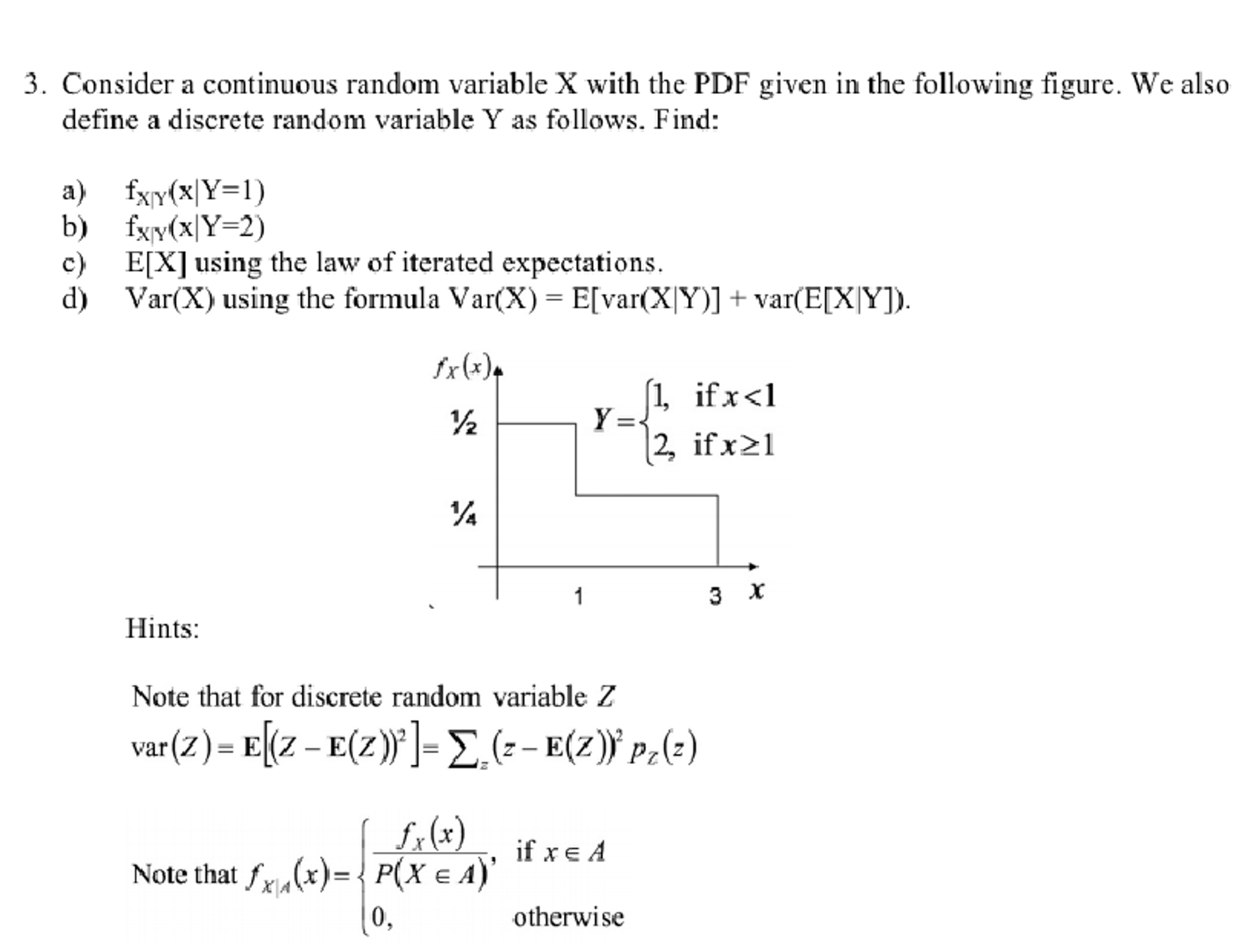 Solved Consider A Continuous Random Variable X With The P Chegg Com