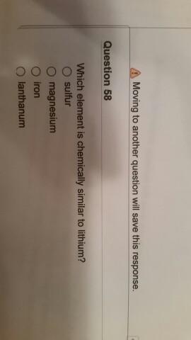 Solved Which Element Is Chemically Similar To Lithium? | Chegg.com