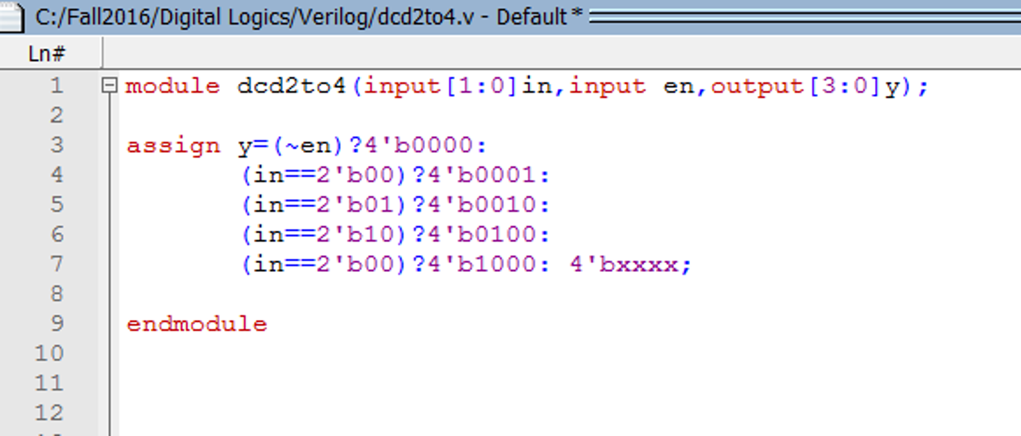 4 To 16 Decoder Using 2 To 4 Decoder Verilog Code