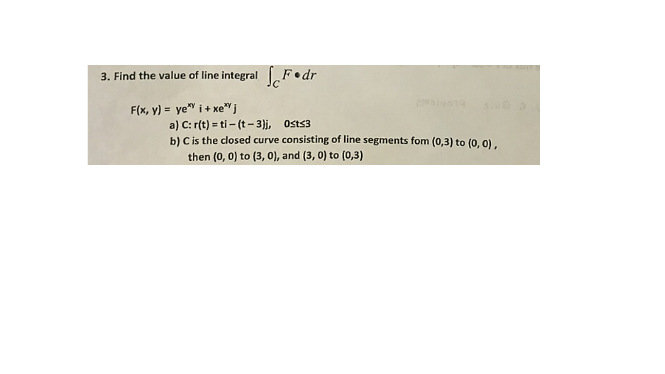 Solved Find The Value Of Line Integral Integrate C F Dr F Chegg Com