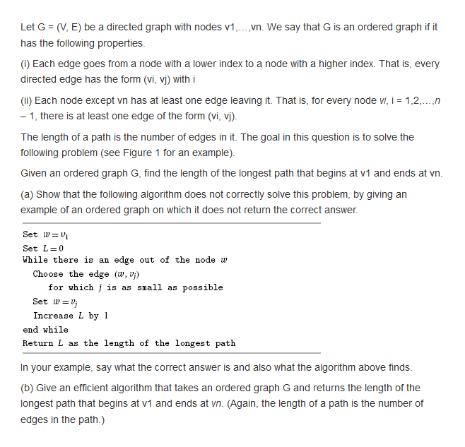 Solved Let G V E Be A Directed Graph With Nodes V1 Chegg Com