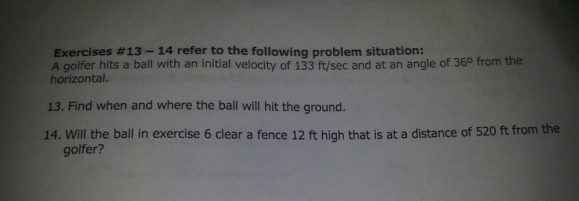 Solved A Golfer Hits A Ball With An Initial Velocity Of 1