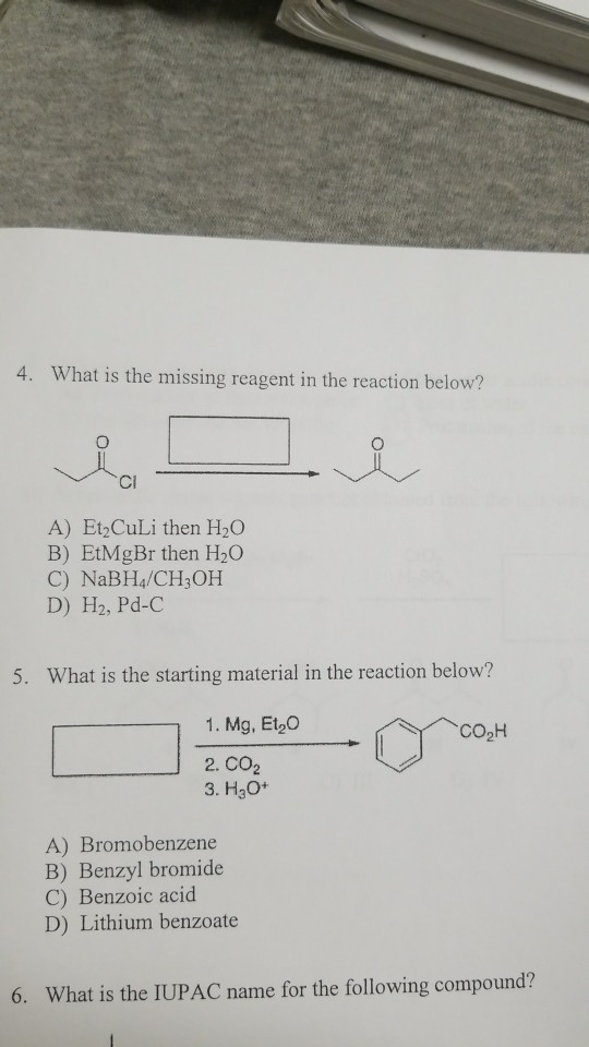 What Is The Missing Reagent In The Reaction Below