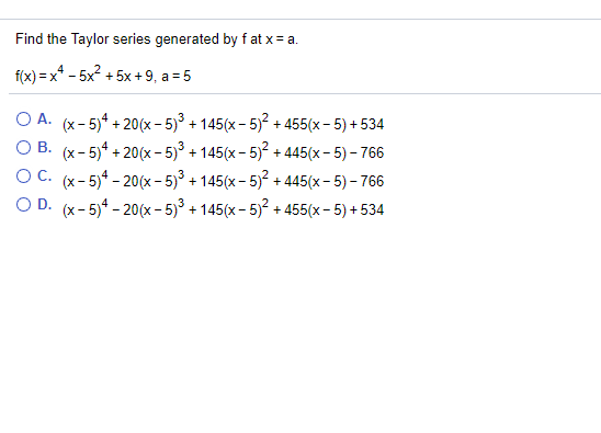 Solved Find The Taylor Series Generated By F At X A T X Chegg Com