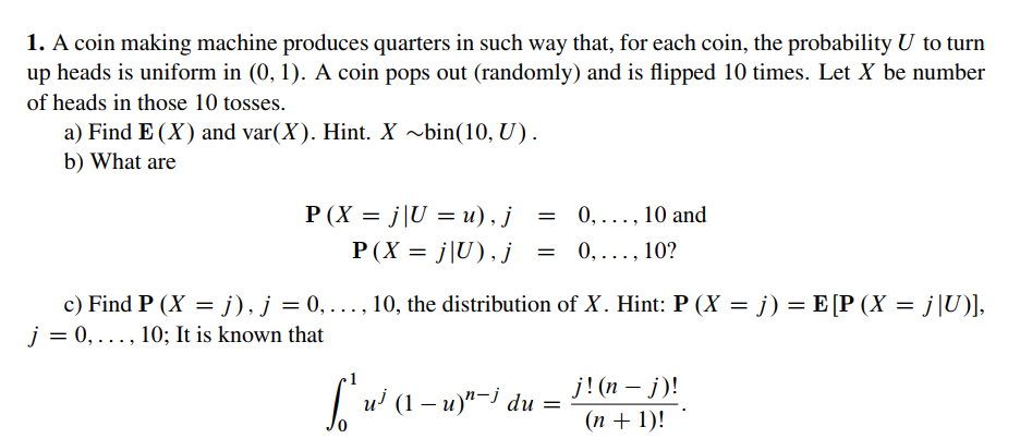 1 A Coin Making Machine Produces Quarters In Such Chegg Com