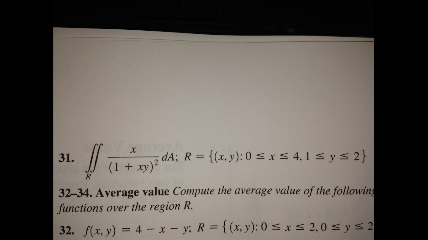 Solved X 1 Xy 2 Da R X Y 0 X 4 1 Y 2 Average Chegg Com