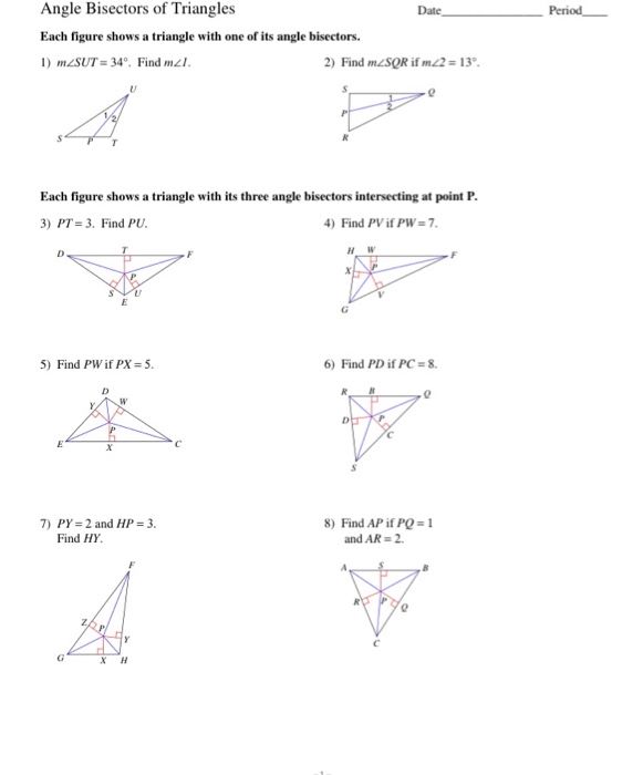 Each Figure Shows A Triangle With One Or Its Angle Chegg Com