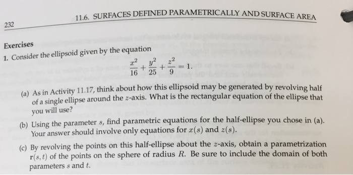 Consider The Ellipsoid Given By The Equation X 2 1 Chegg Com