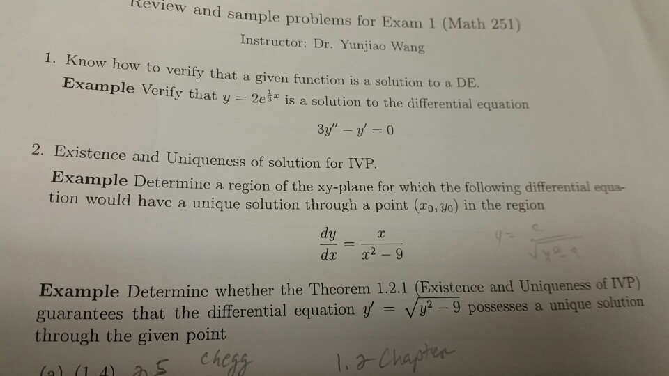 For And 251) In Solved: Eview Exam Sample ... (Math Problems 1