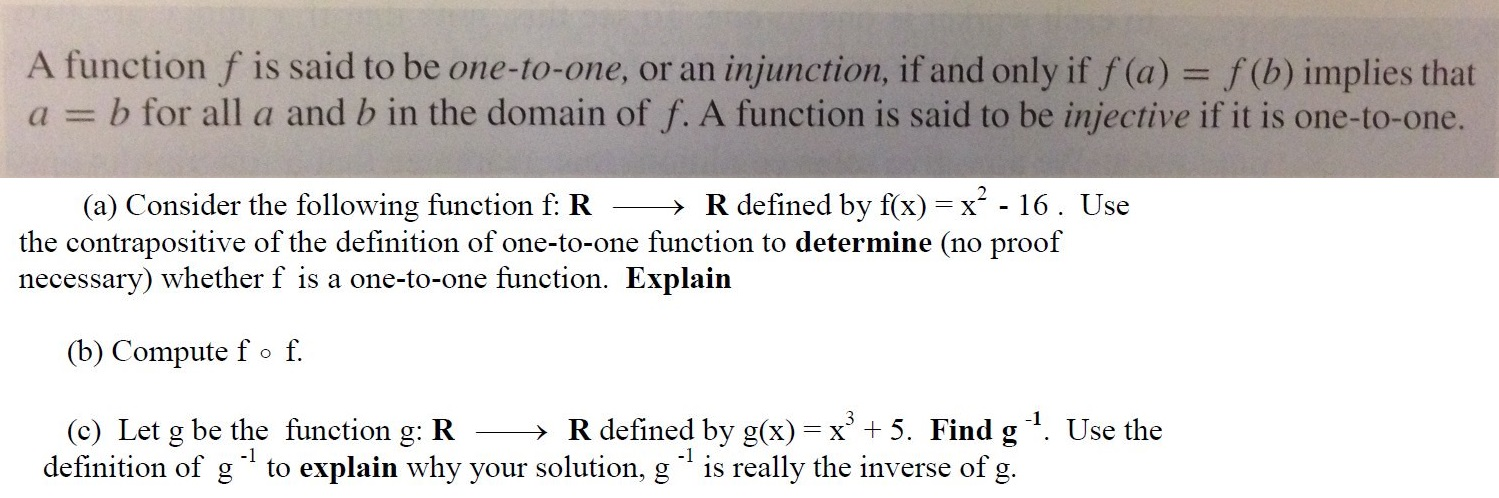 Solved Note The Contrapositive Of The Definition Of One T Chegg Com