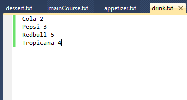 Question & Answer: Using visual studio C++ programming, develop a menu program which reads in data from 4 different input files appetizers, main courses, des..... 5