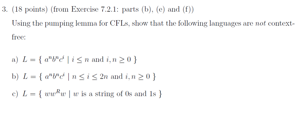 Solved Using The Pumping Lemma For Cfls Show That The Fo Chegg Com