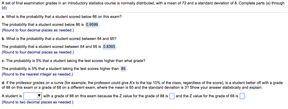 A Set Of Final Examination Grades In An Introductory Chegg 