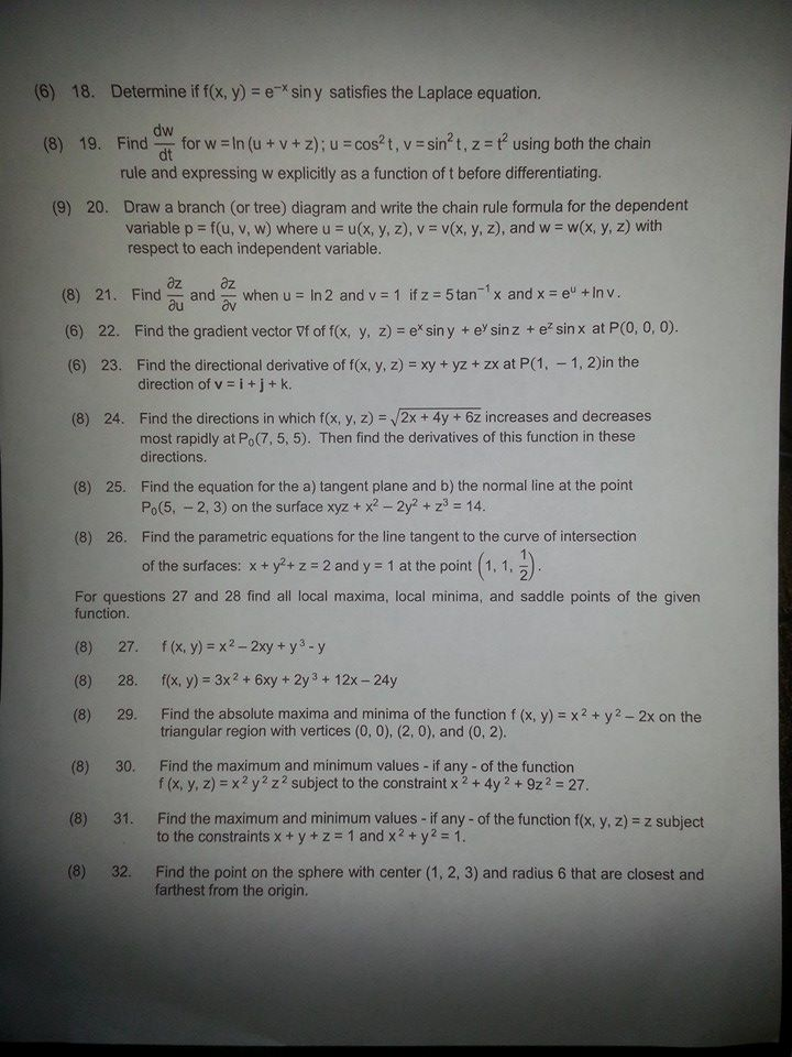 Solved Determine If F X Y E X Sin Y Satisfies The Lap Chegg Com