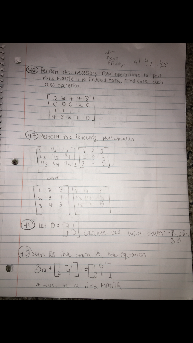 Necessary Math Finite Row Perform Operatio ... The #46 Solved: